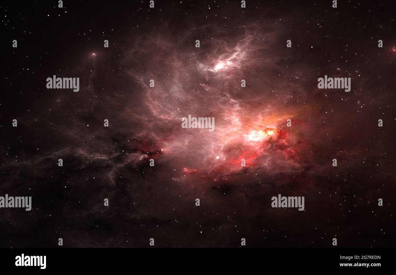 Space background with nebula and stars, 3D illustration Stock Photo - Alamy