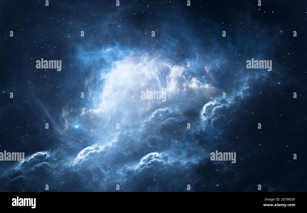 Space background with nebula and stars, 3D illustration Stock Photo - Alamy