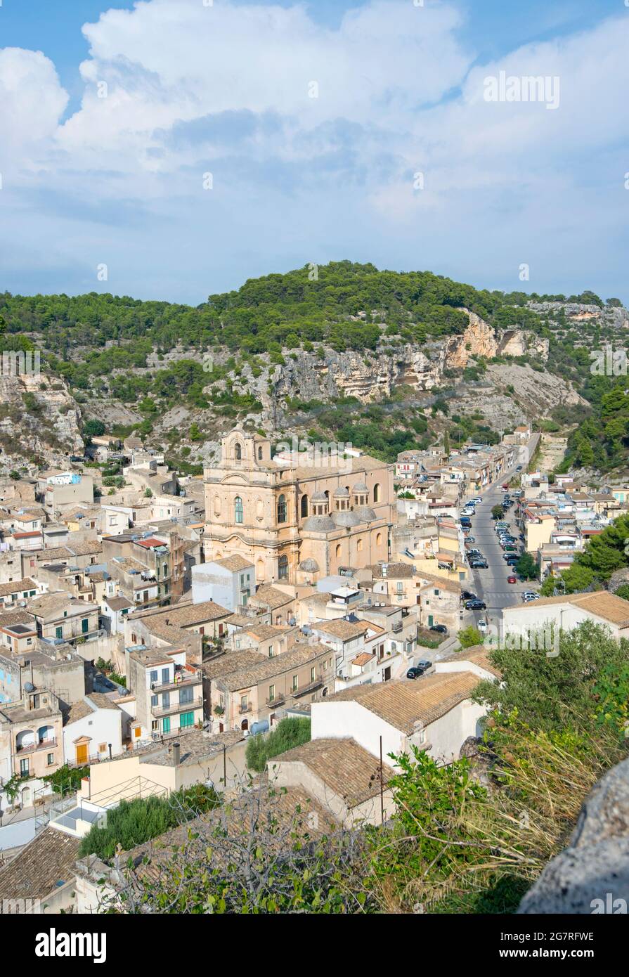 Beautiful View of Scicli, Ragusa, Sicily, Italy, Europe, World Heritage Site Stock Photo