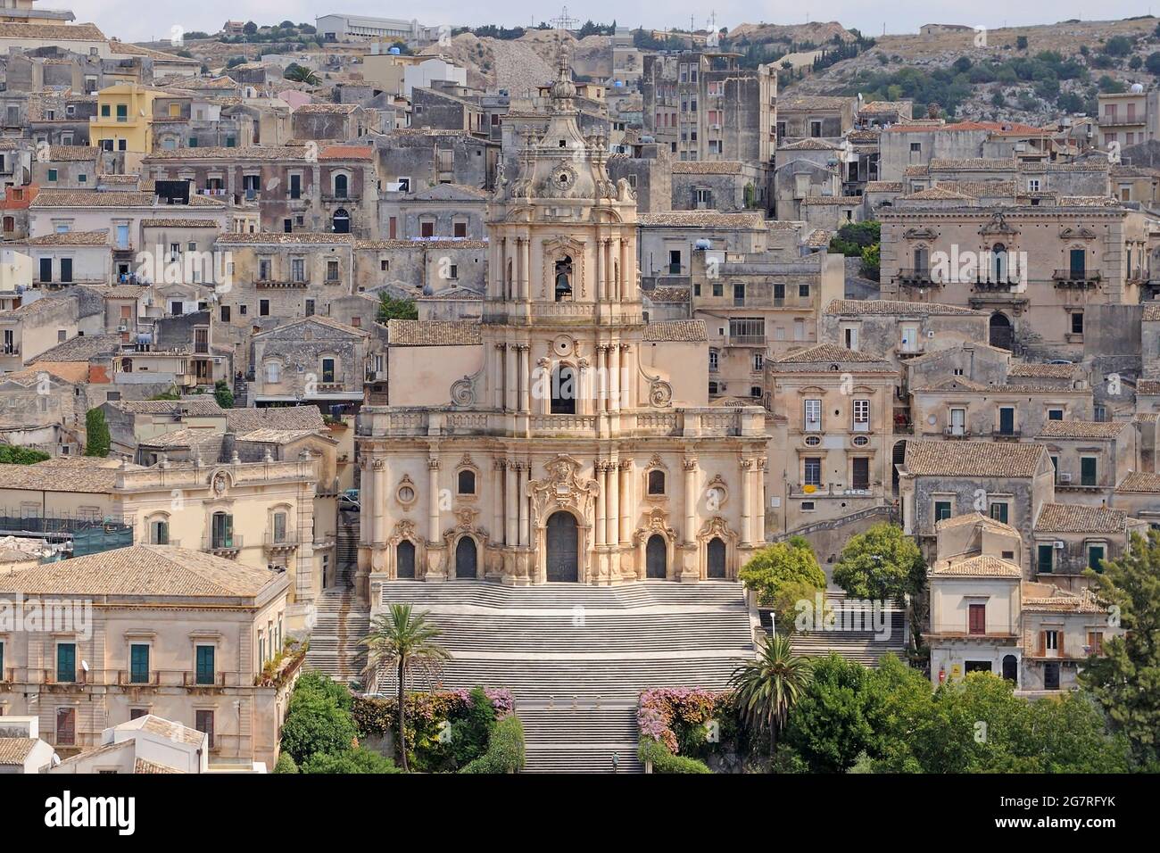 View on San Giorgio Church, Modica, Sicily Stock Photo
