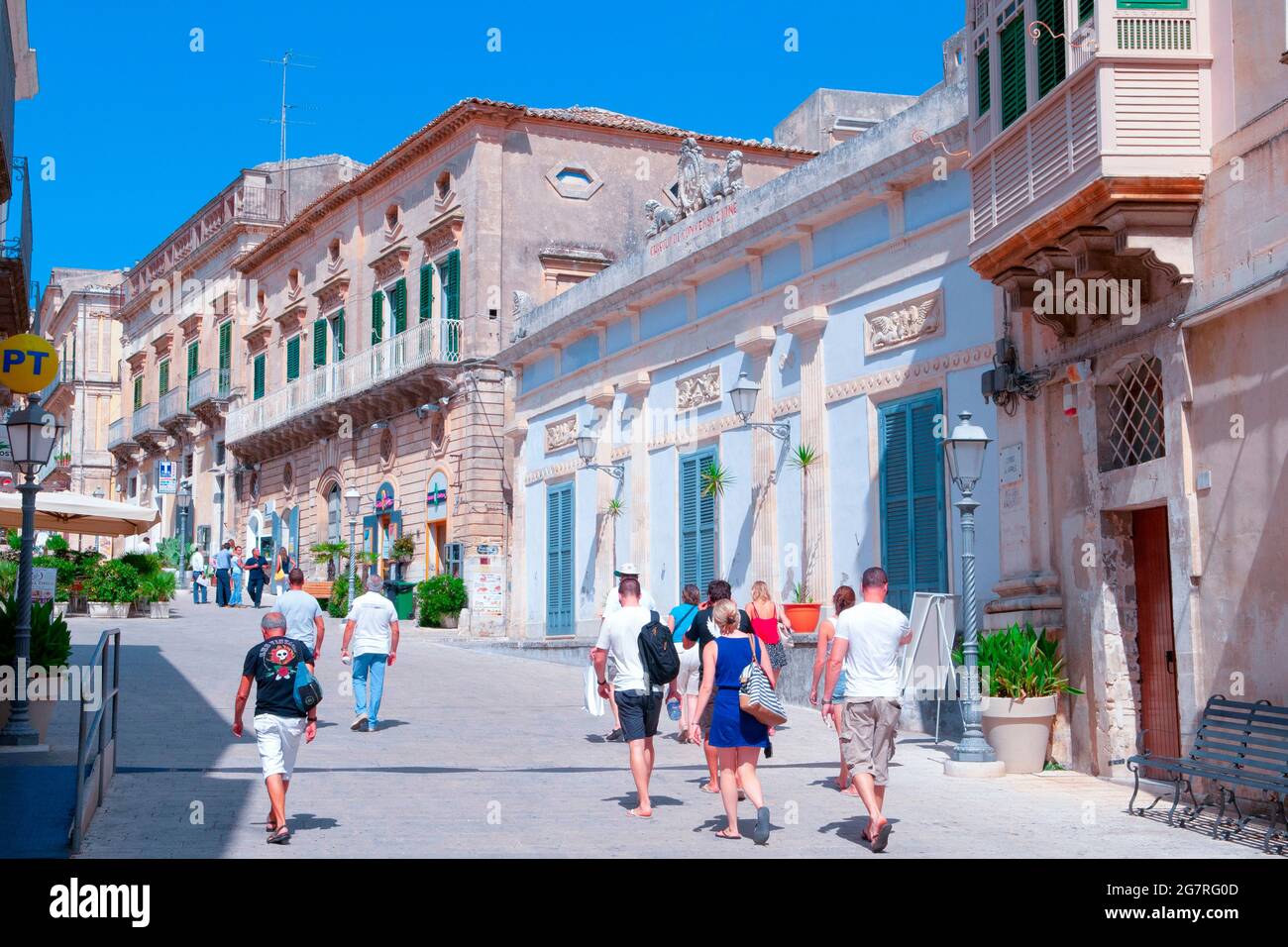 Circolo di Conversazione was built in 1850 as a social club but also appeared in a number of Inspector Montalbano TV series. Stock Photo