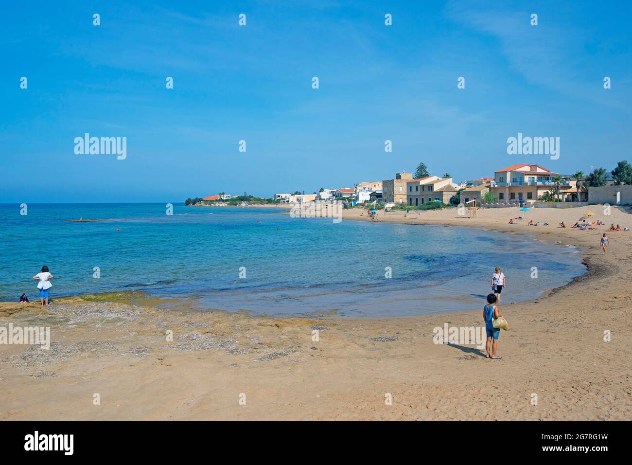 Montalbano beach in Punta Secca, Sicily. Stock Photo