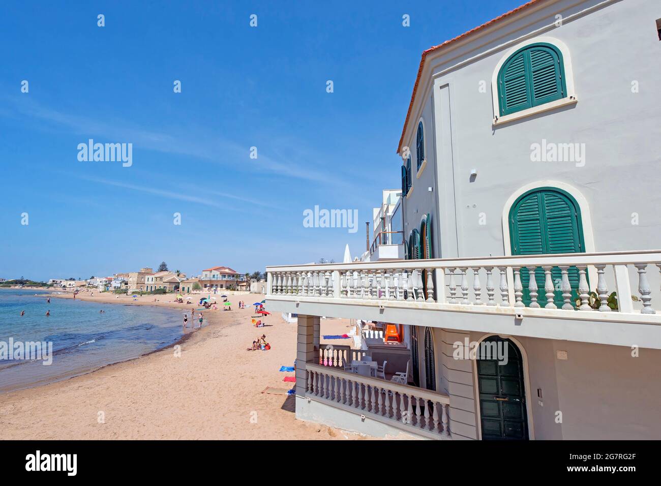 The house of fictional TV detective Inspector Montalbano actually a B&B in Punta Secca Sicily Stock Photo