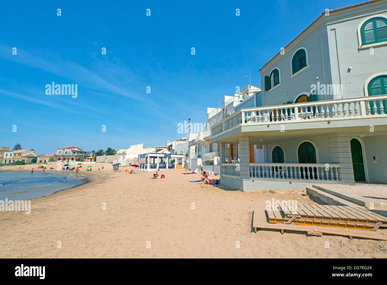 The house of fictional TV detective Inspector Montalbano actually a B&B in Punta Secca Sicily Stock Photo