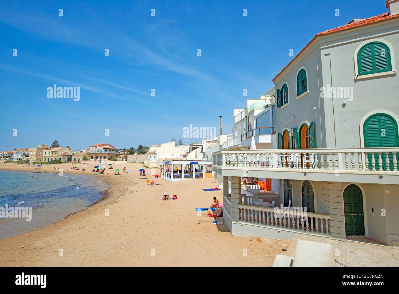 The house of fictional TV detective Inspector Montalbano actually a B&B in Punta Secca Sicily Stock Photo