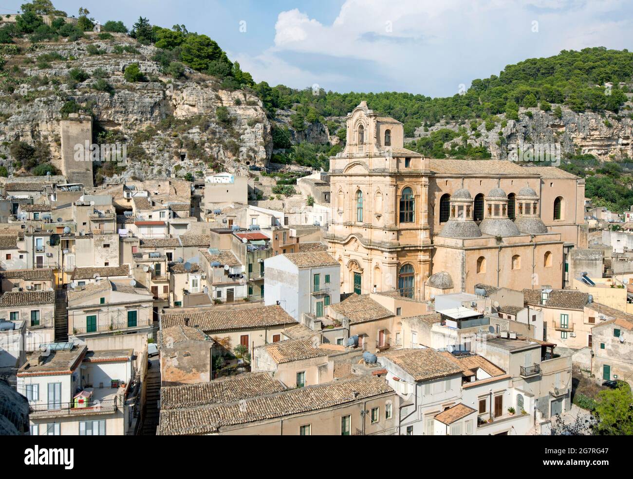 Chiesa Santa Maria La Nova, View of Scicli, Province of Ragusa, Sicily Stock Photo