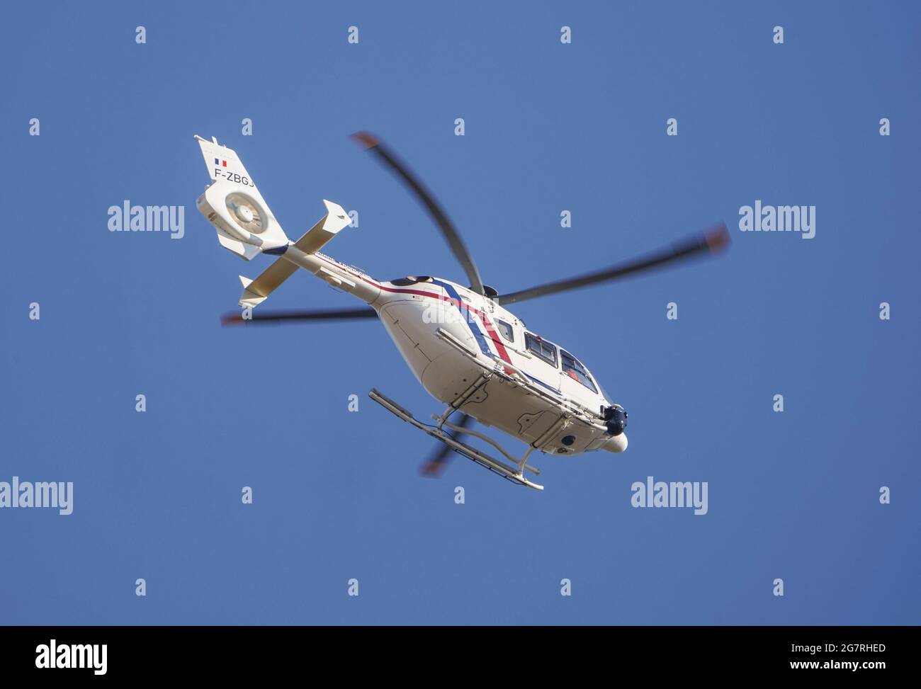 French helicopter, customs service, Spain. Stock Photo