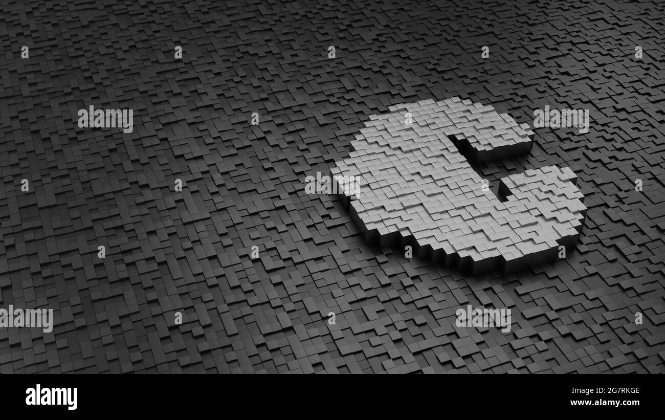 3d rendering metal cubes in shape of symbol of euro symbol light silver ...