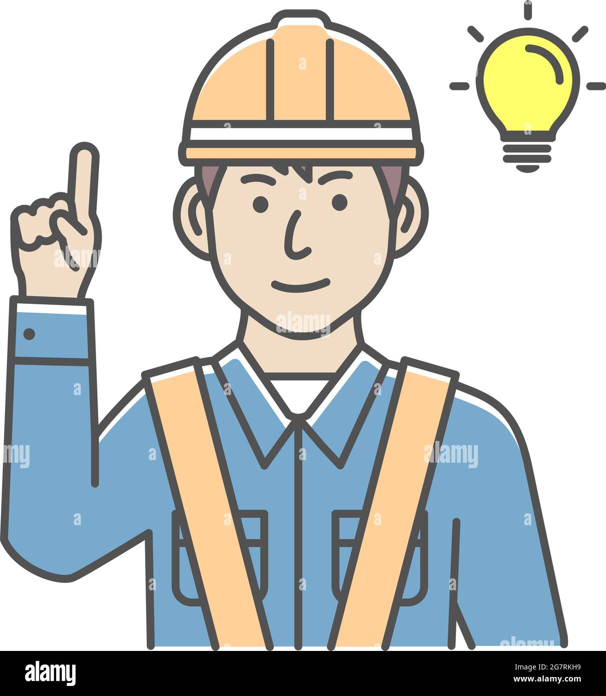 Male blue collar worker gesture illustration inspiration, idea