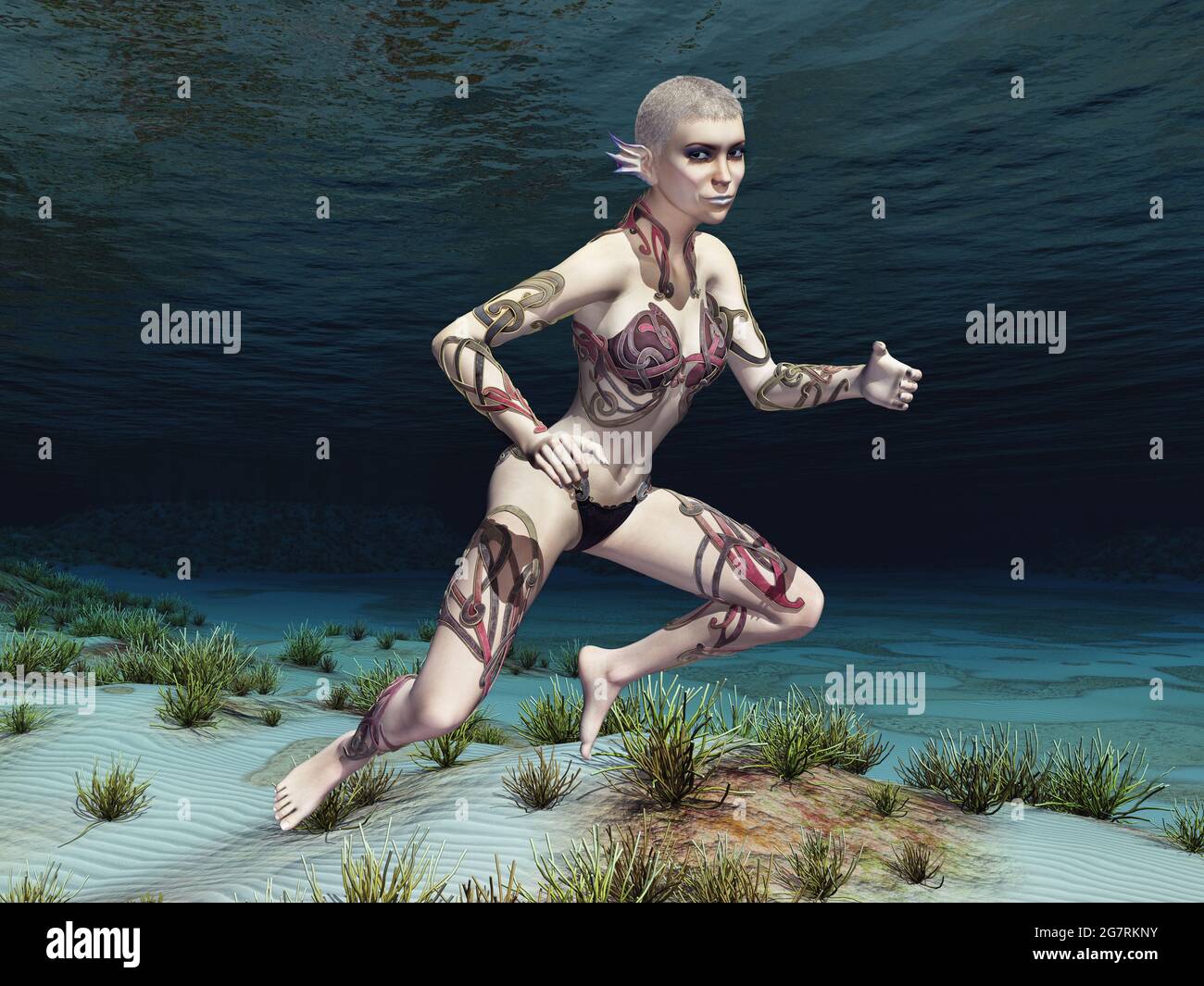 Greek sea nymph Stock Photo