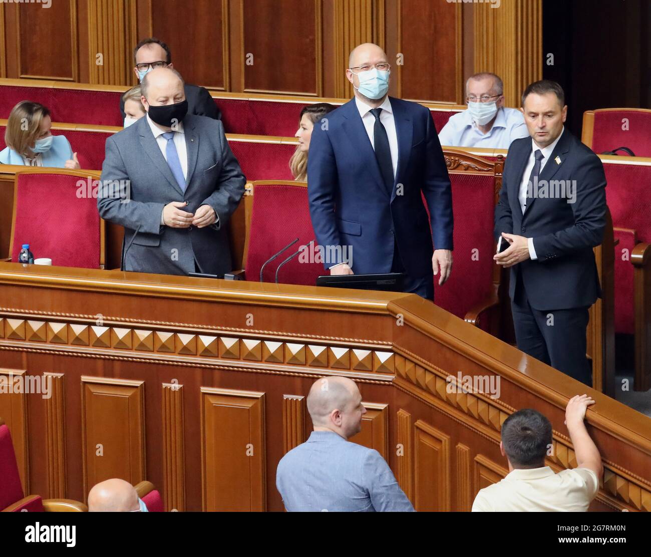 KYIV, UKRAINE - JULY 16, 2021 - Prime Minister of Ukraine Denys Shmyhal ...