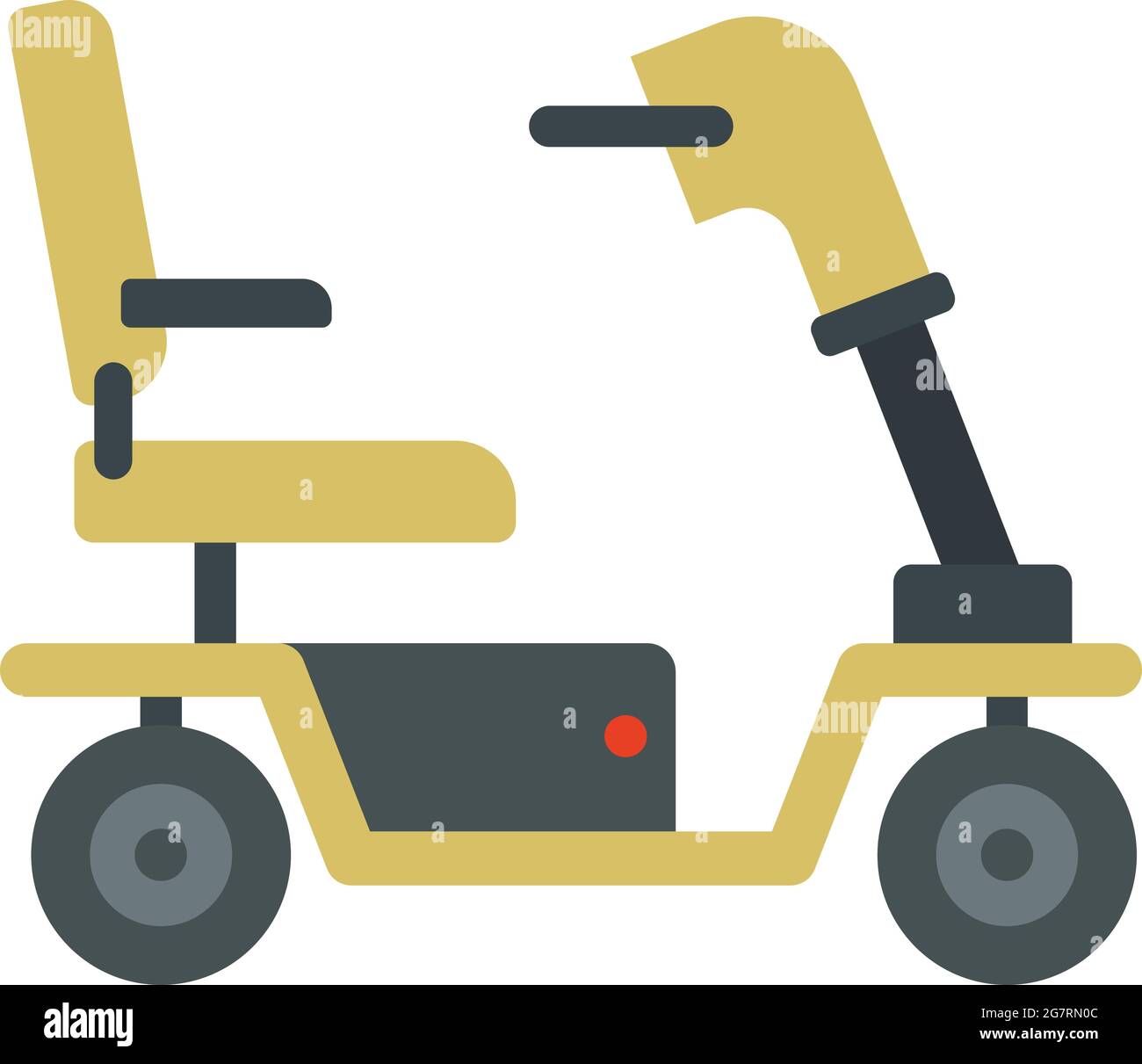Motorized wheelchair icon. Flat illustration of motorized wheelchair