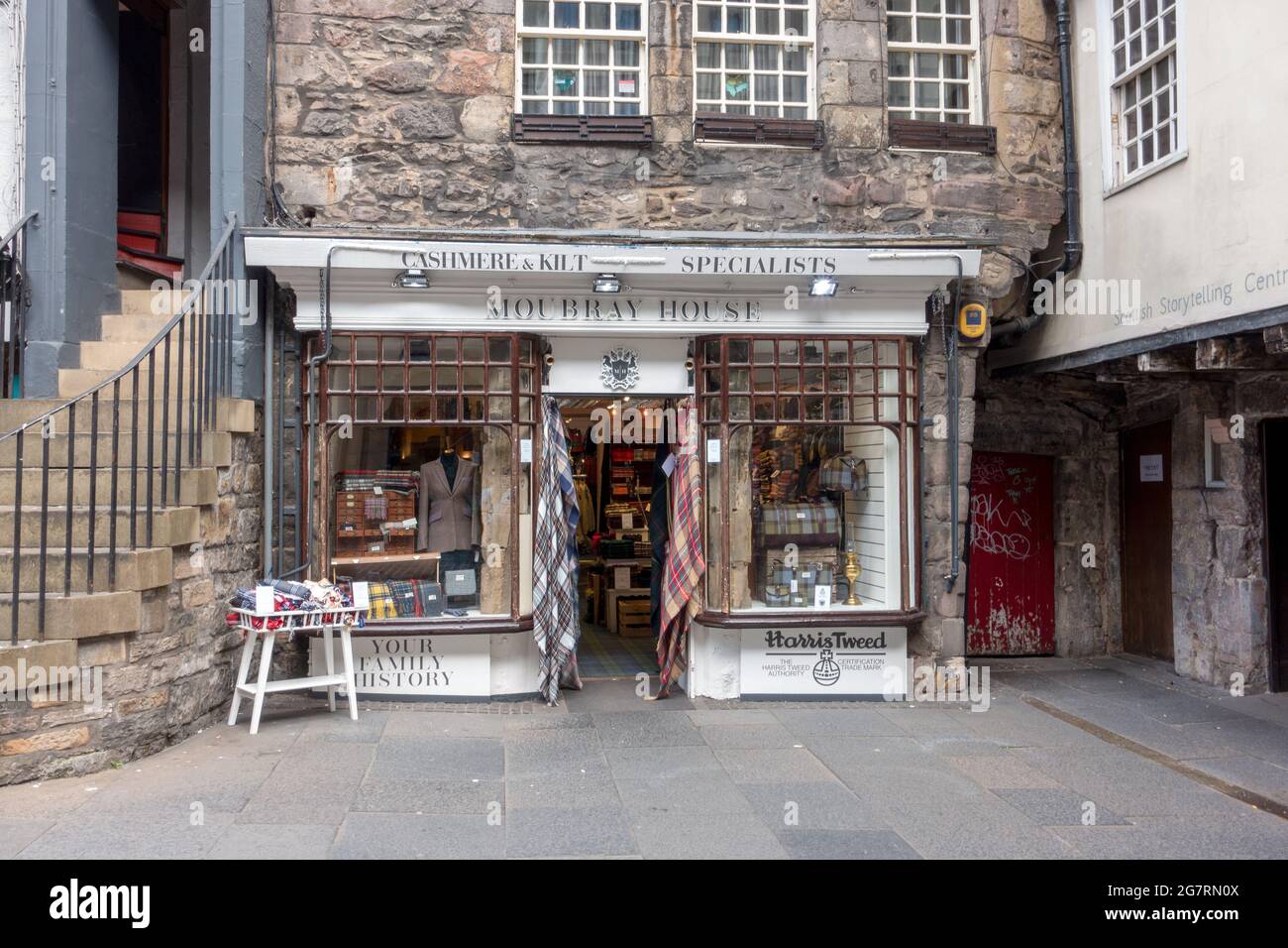 Moubray House Kilt And Cashmere Shop The Golden Mile Edinburgh Old Town Scotland Stock Photo