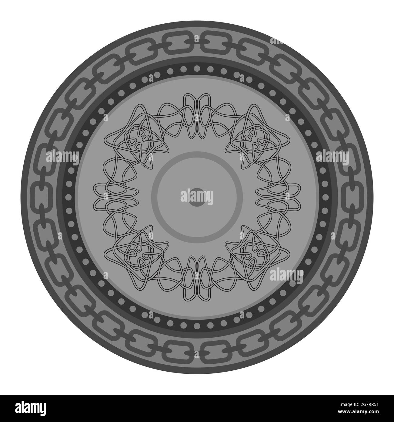 Celtic Pattern Isolated on White Background. Scandinavian Design. Decorative Vikings Logo Stock Vector