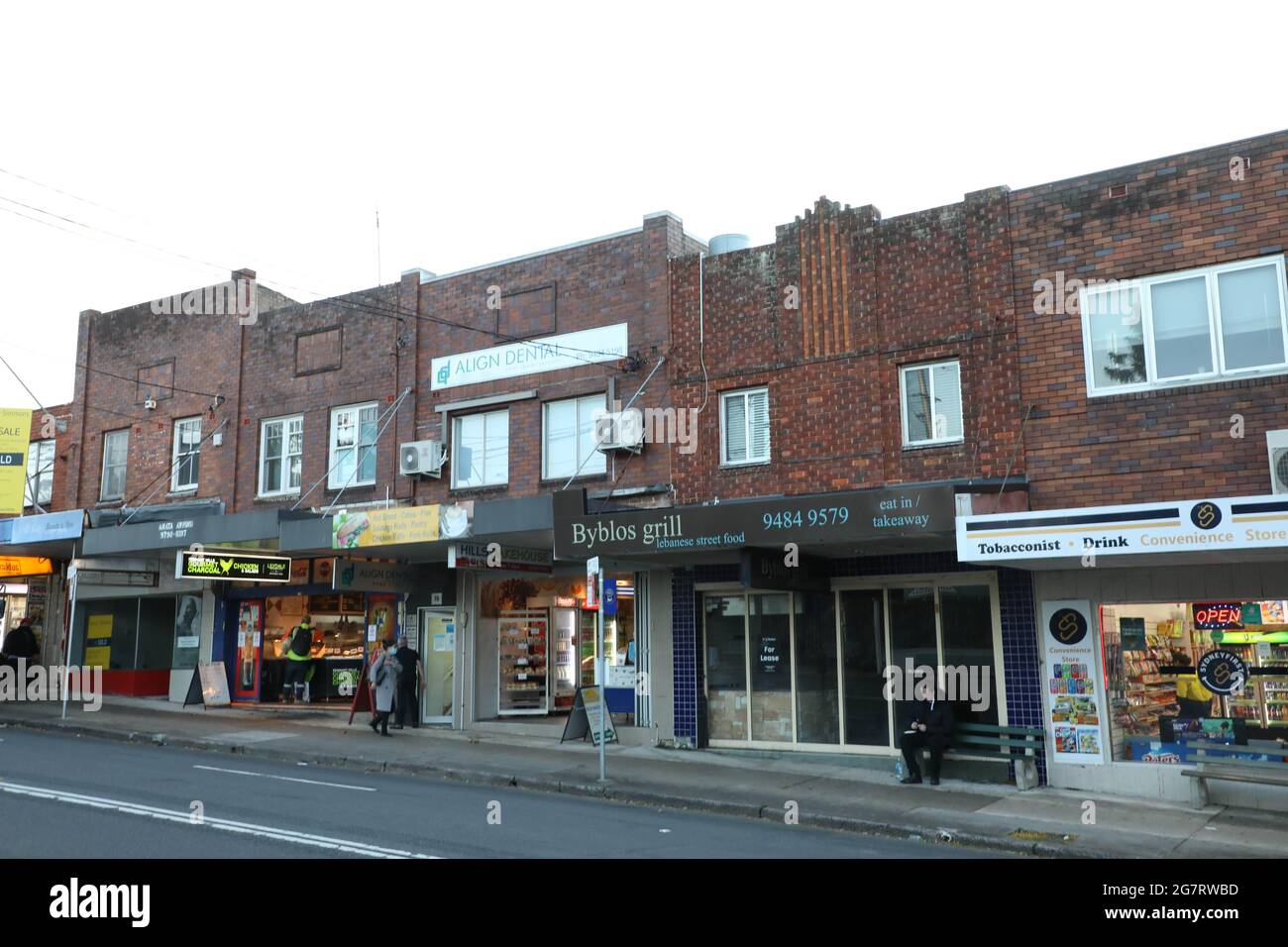 Businesses along Yarrara Road, Pennant Hills, NSW, Australia Stock
