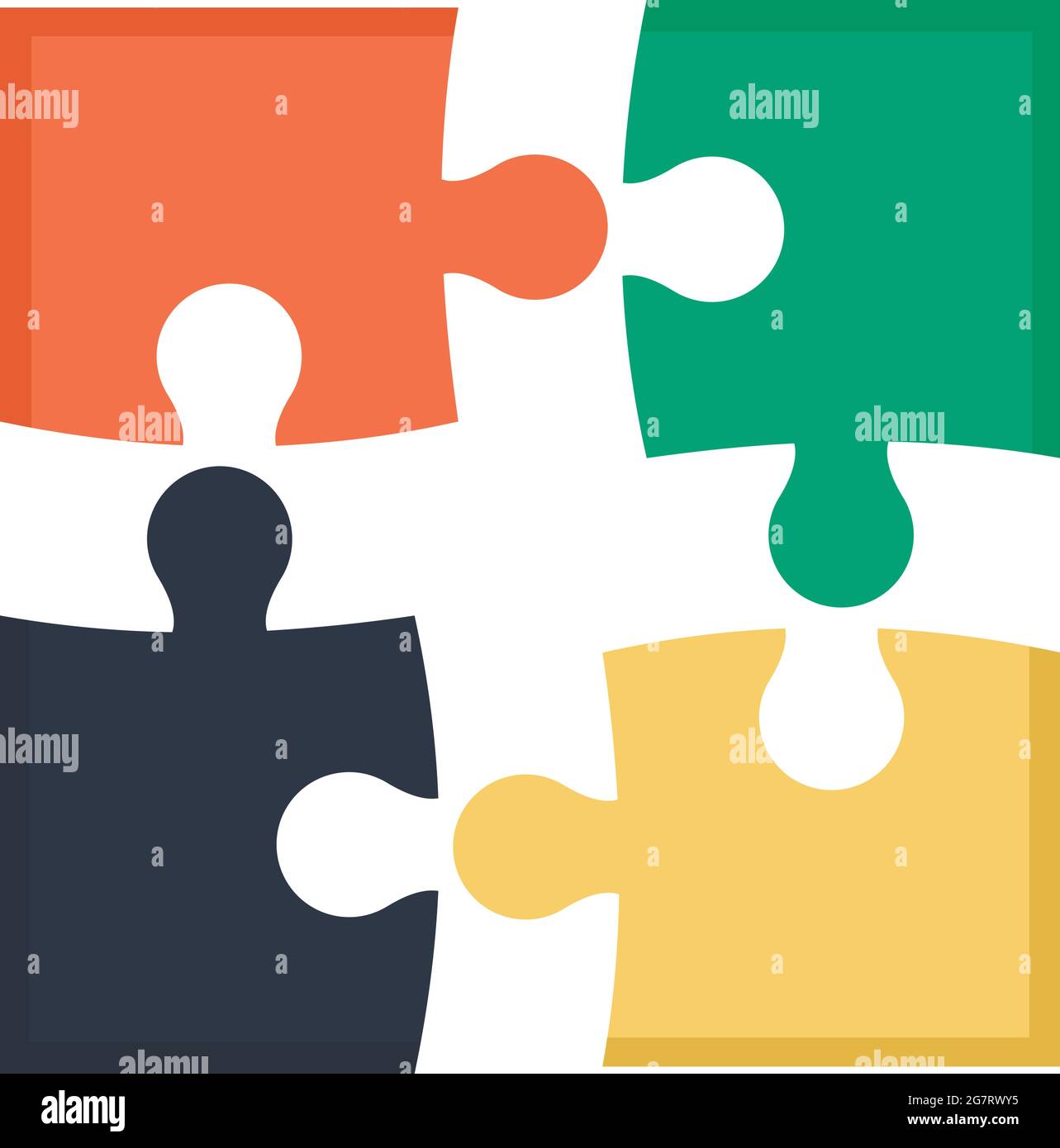 Puzzle pieces icon. Flat illustration of puzzle pieces vector icon ...