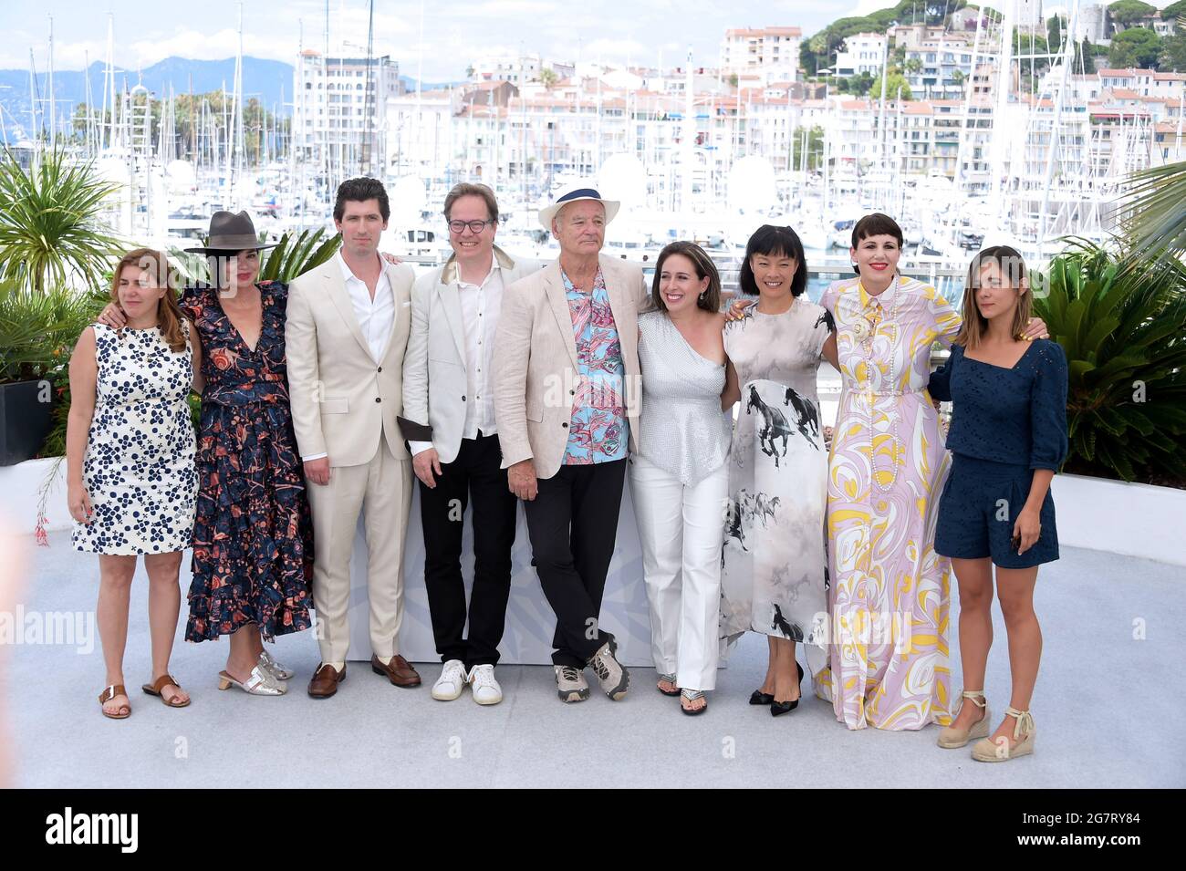 Cannes, France. 16th July, 2021. 74th Cannes Film Festival 2021, Photocall film : New Worlds: The Cradle Of Civilization - Pictured: Bill Murray, Andrew Muscato, Amanda Livanou, Karen Duffy, Jan Vogler, Bill Murray, Vanessa Perez, Mira Wang, Tanja Dorn, Emma Doxiadi Credit: Independent Photo Agency/Alamy Live News Stock Photo