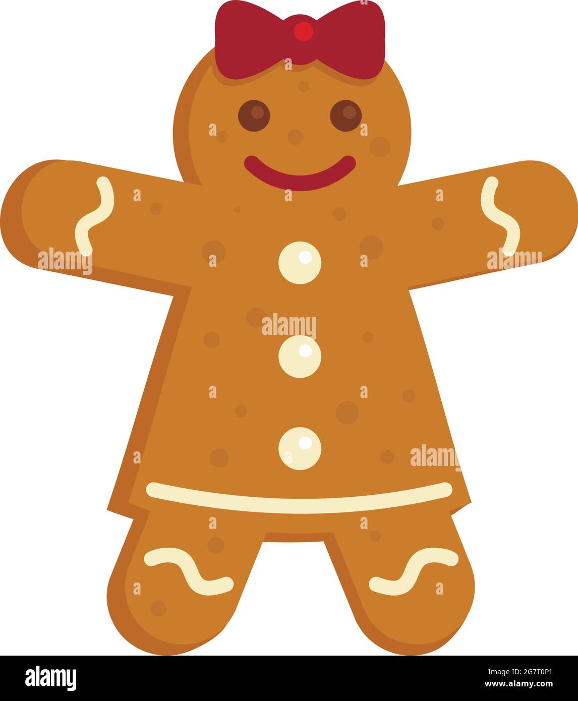 Gingerbread girl icon. Flat illustration of gingerbread girl vector