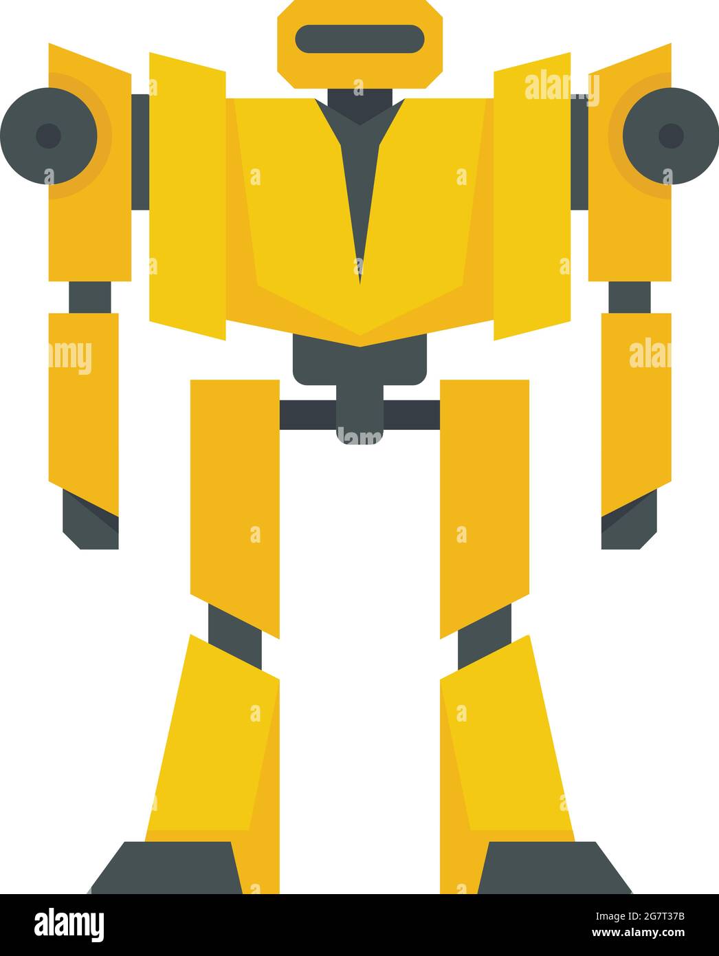 Guard robot transformer icon. Flat illustration of guard robot transformer vector icon isolated on white background Stock Vector