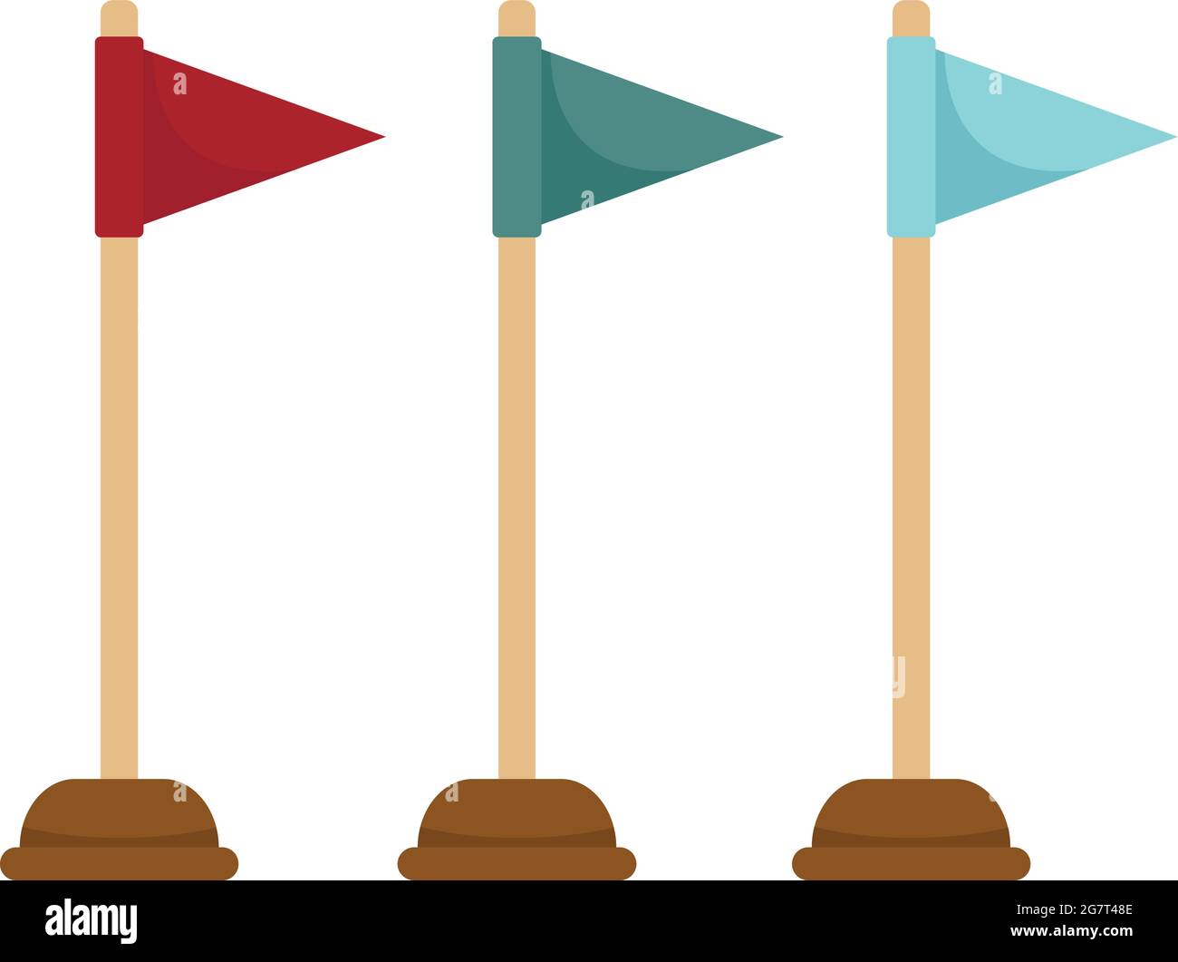 Dog training flags icon. Flat illustration of dog training flags vector