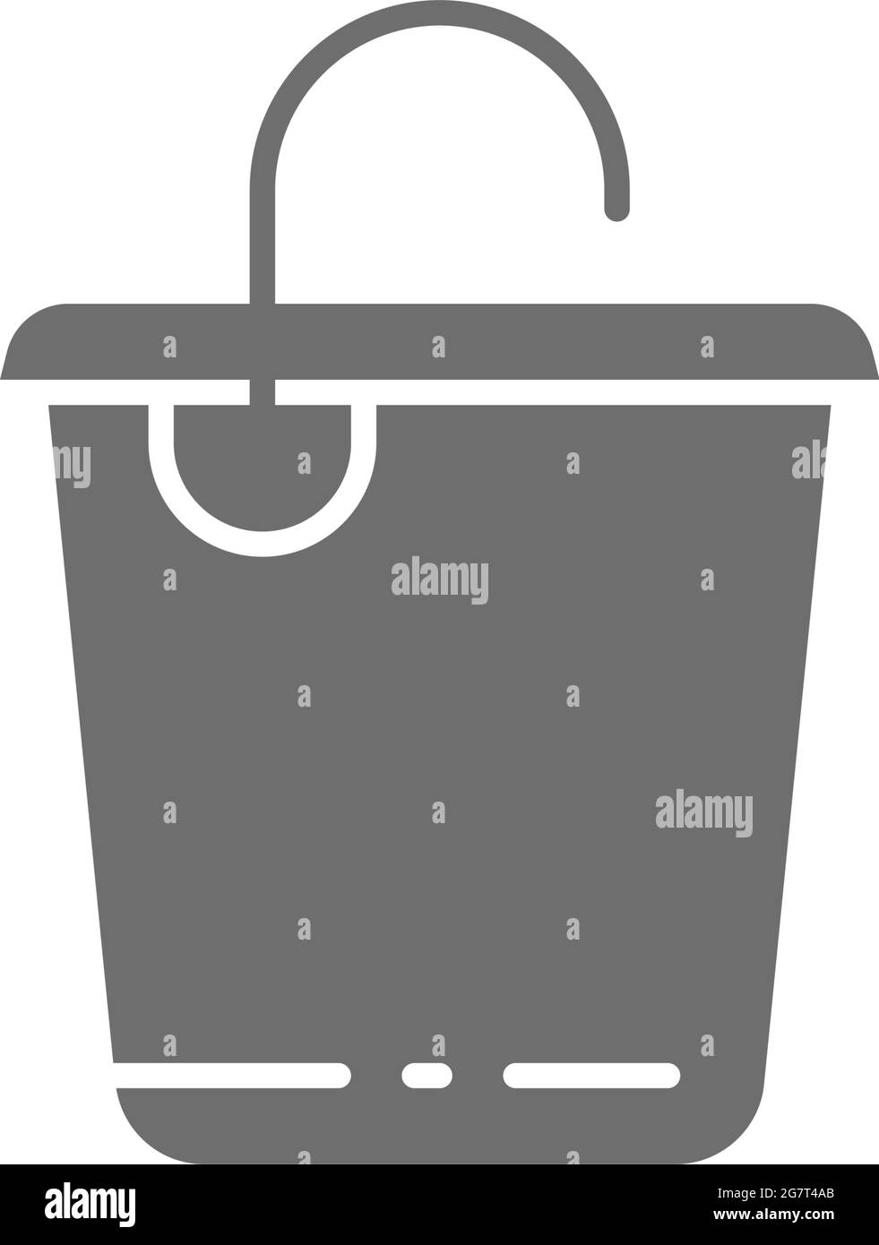 Vector cleaning bucket, plastic container grey icon. Stock Vector