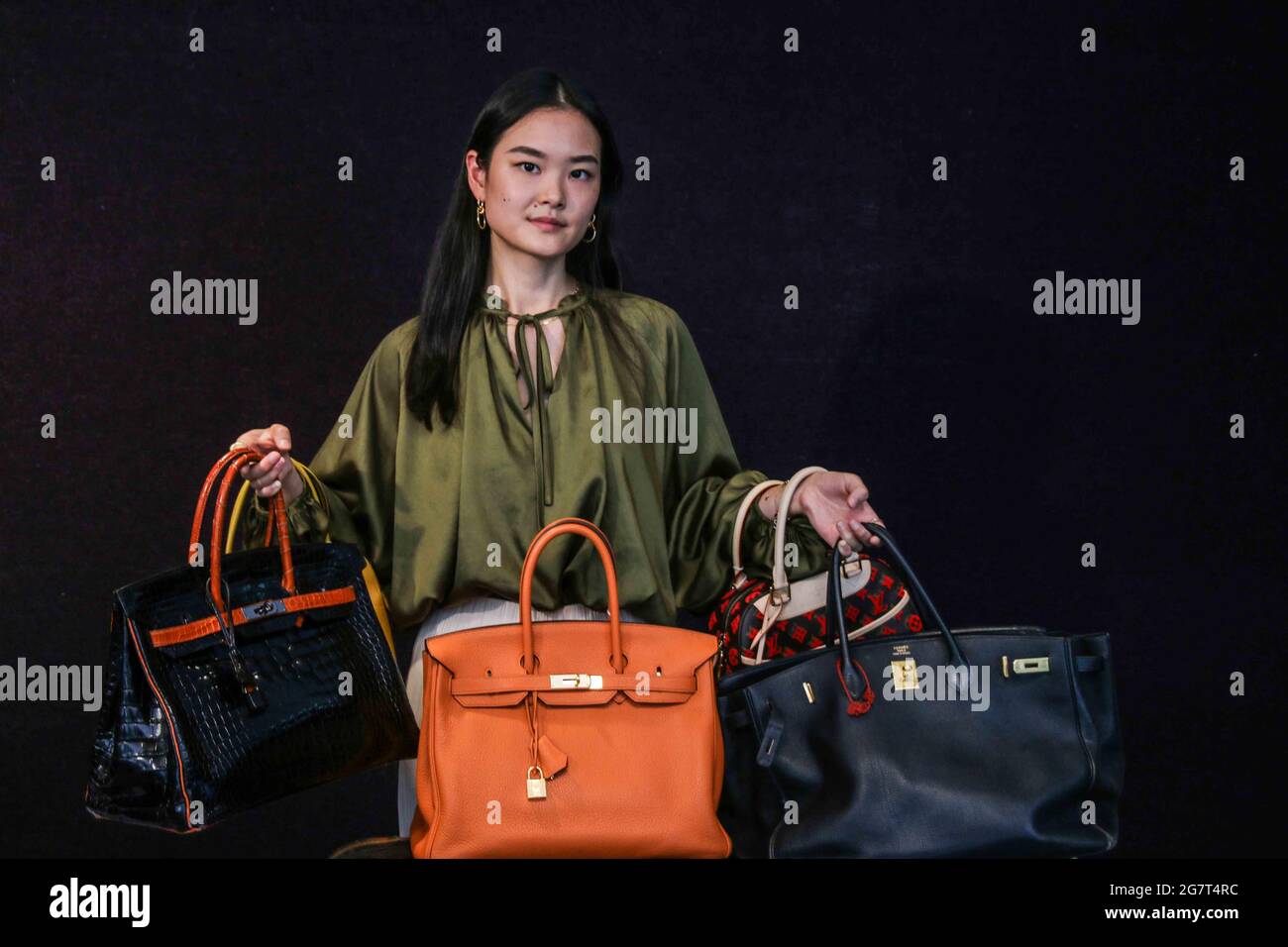 London, UK. 16th July, 2021. Bonhams Designer Handbags and Fashion