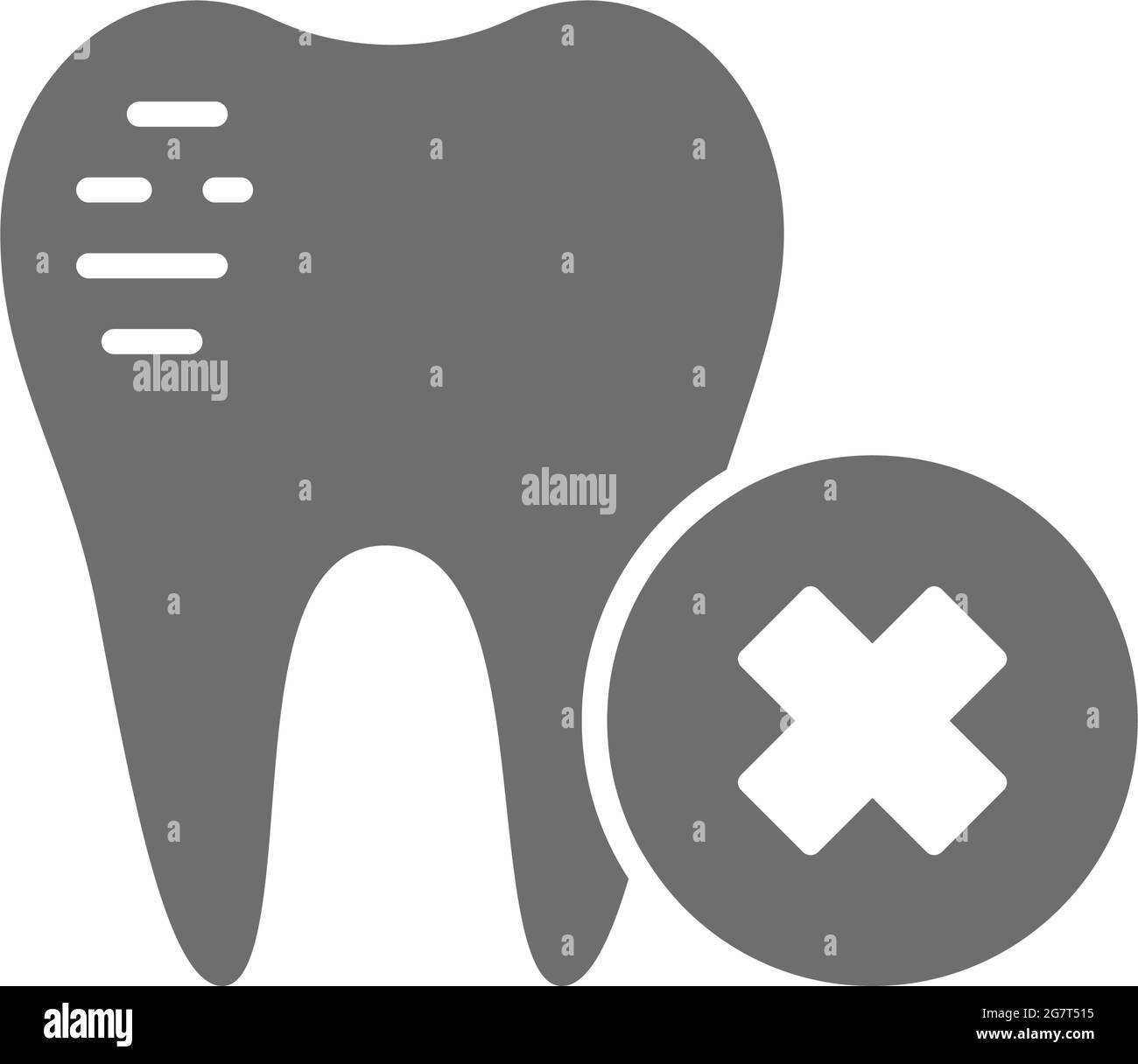 Damaged tooth enamel, dental broken grey icon Stock Vector Image & Art ...