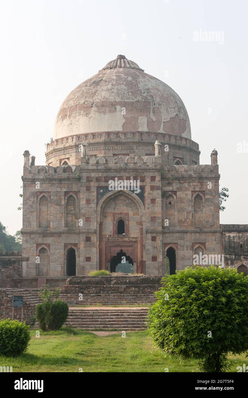 Breathtaking temple - Architecture of Mughal monuments at Lodi Gardens in New Delhi, India Stock Photo