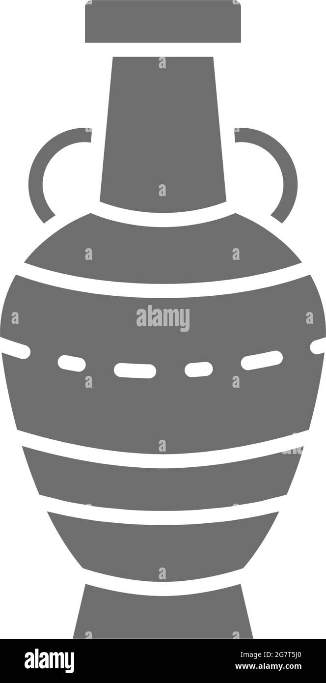 Vector Chinese vase grey icon. Symbol and sign illustration design ...