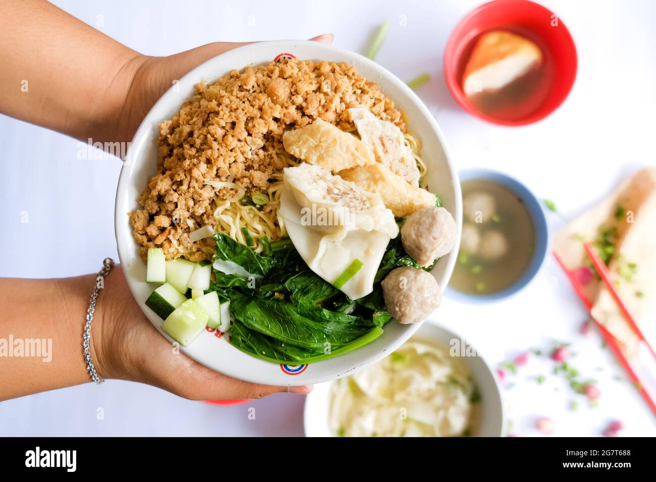 chicken noodle its traditional of indonesia food Stock Photo