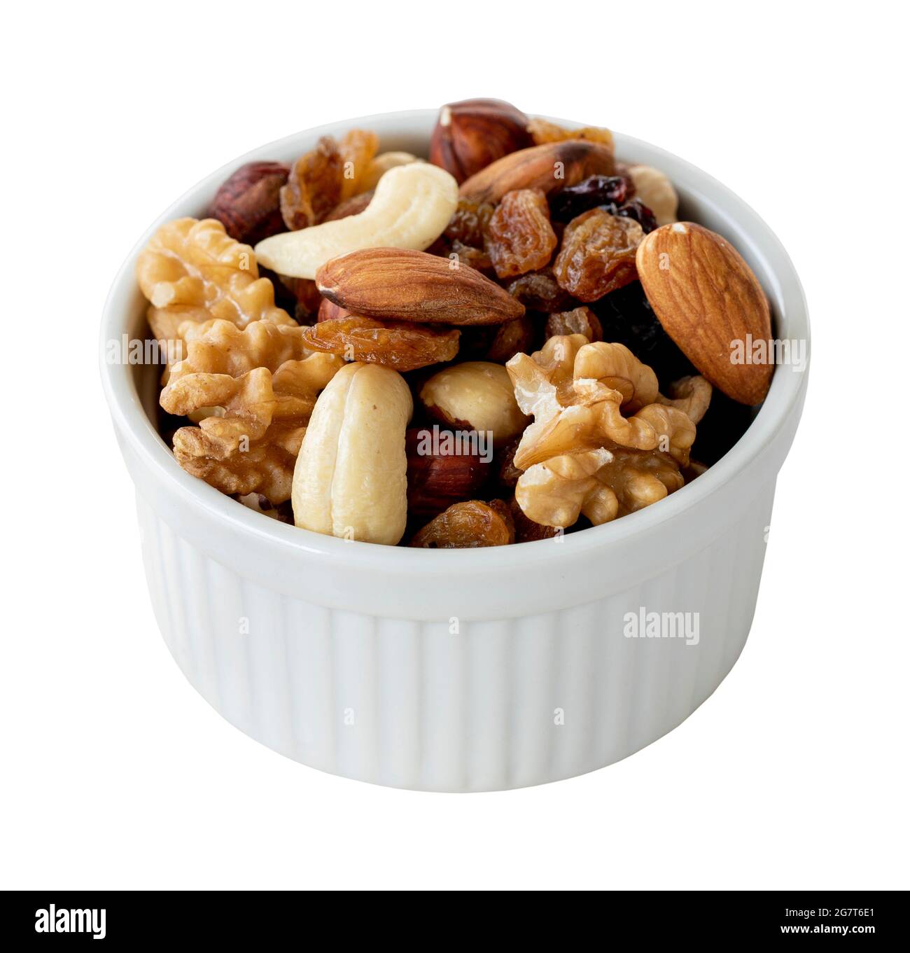 Mixed nuts isolated on white background. Clipping path nuts Stock Photo