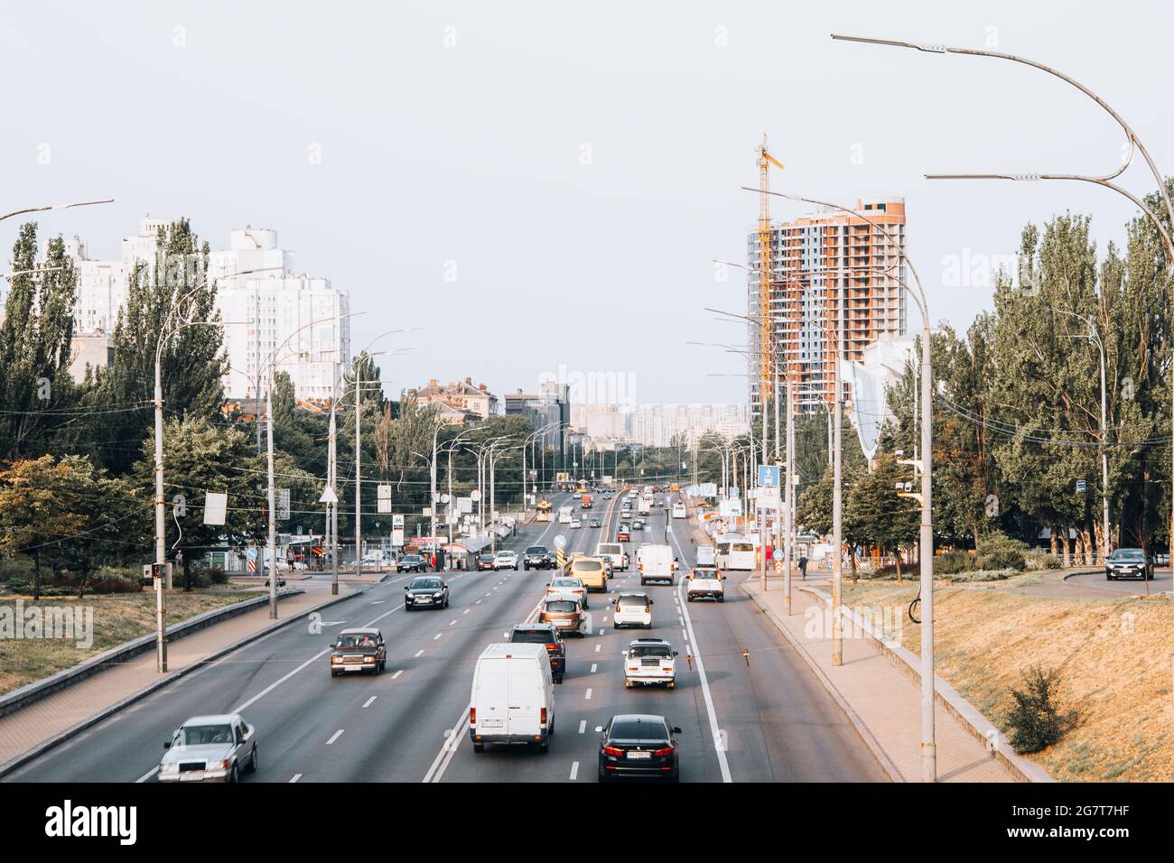 Ukraine, Kyiv - 16 July 2021: LADA 2107 car moving on the street. Editorial Stock Photo