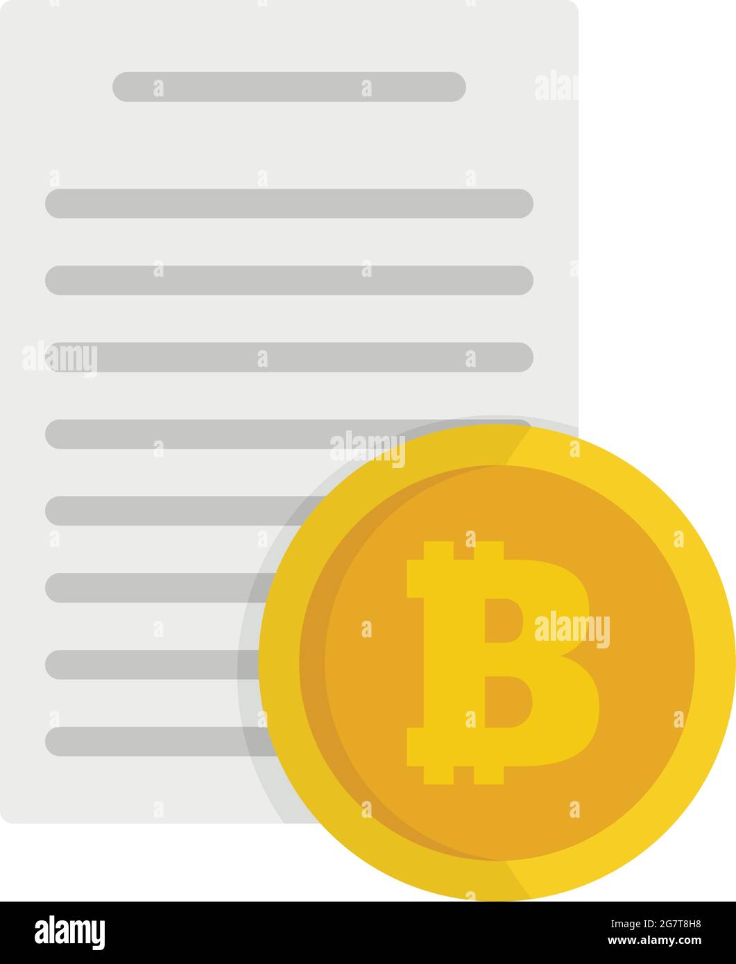 Bitcoin paper icon. Flat illustration of bitcoin paper vector icon ...