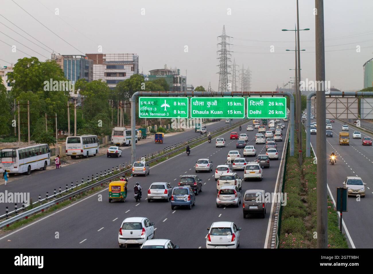 GURGAON, INDIA - Jan 01, 2016: The National Highway 8 or NH8 in the Indian subcontinent Stock Photo