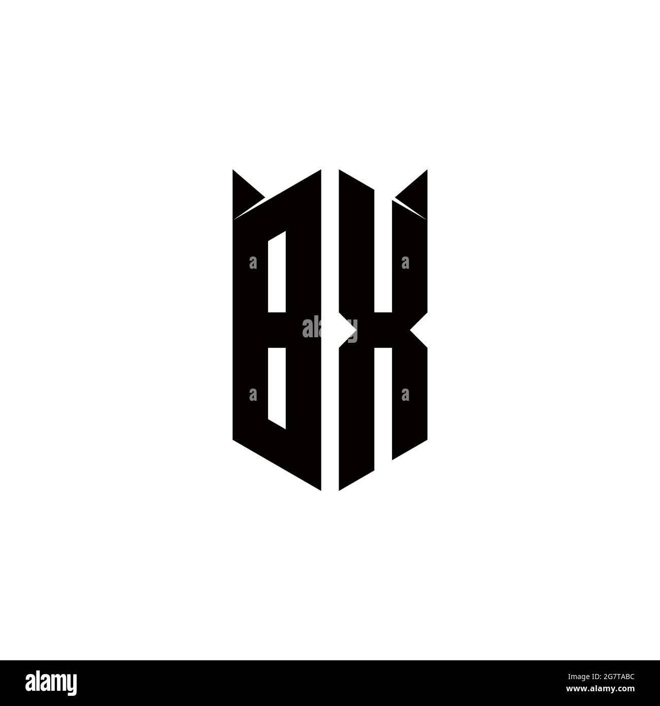 BX Logo monogram with shield shape designs template vector icon modern Stock Vector