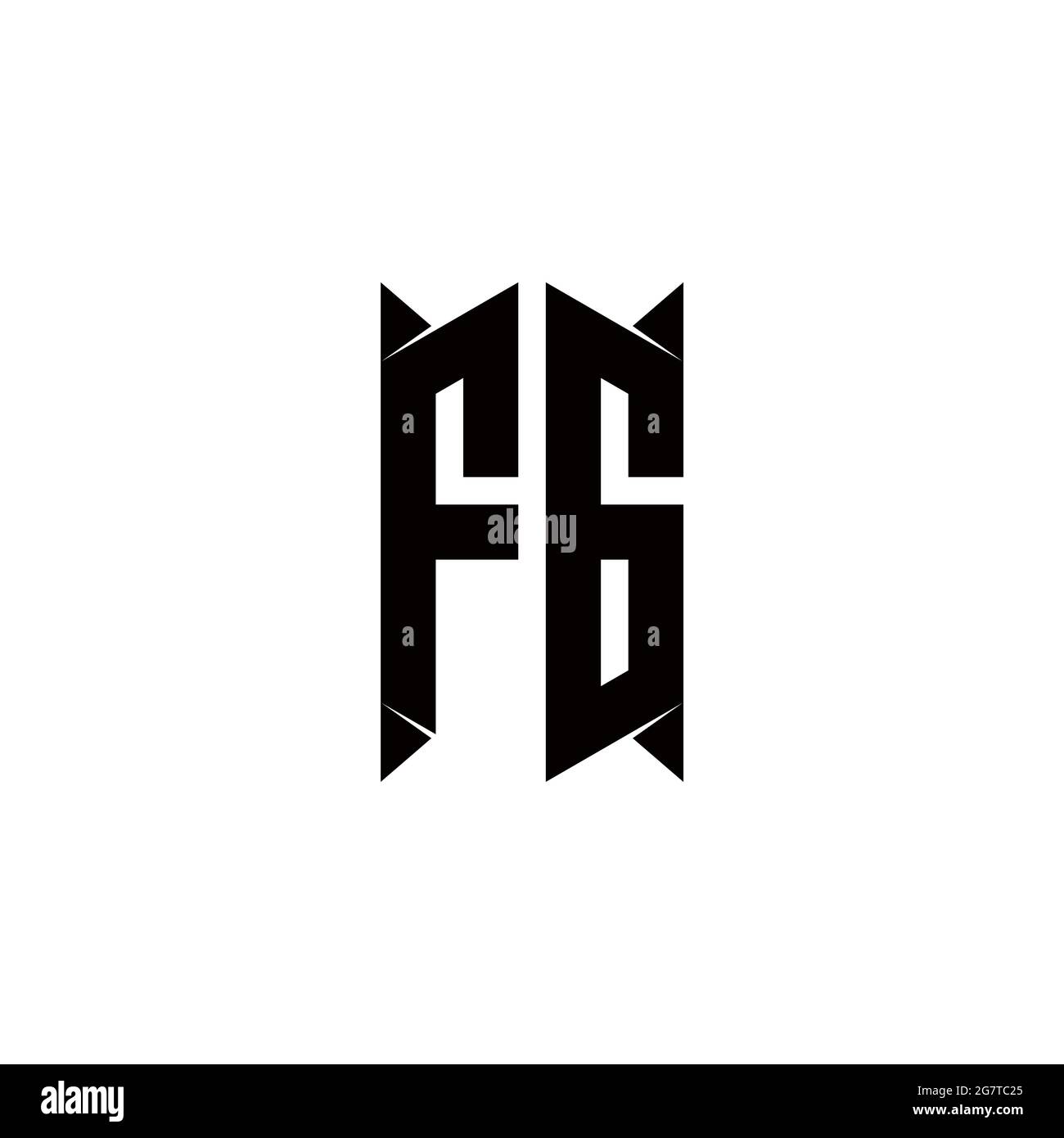 FG Logo monogram with shield shape designs template vector icon modern Stock Vector