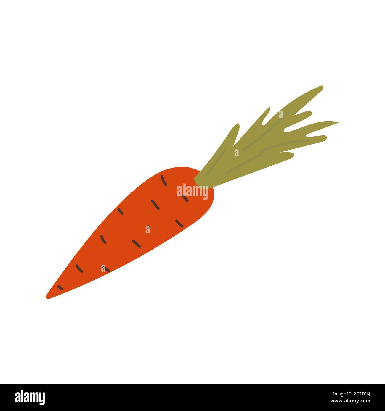 Orange Carrot flat hand drawn style icon vector Stock Vector
