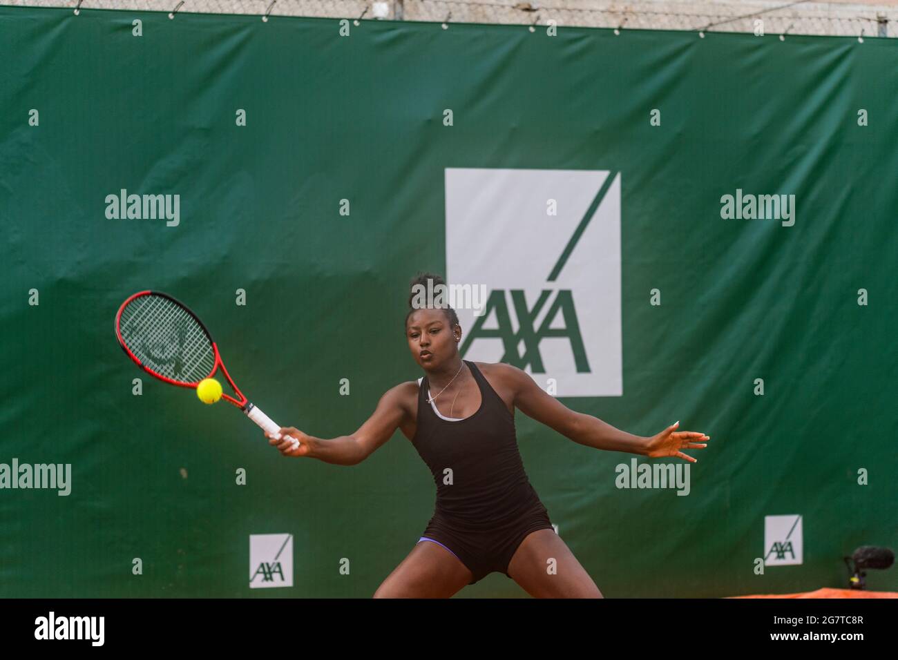 Lausanne, Switzerland. 07th June, 2021. Alycia Parks of United States is in  action during the 8th final, Lausanne 2021 tennis tournament WTA 250 (Photo  by Eric Dubost/Pacific Press/Sipa USA) Credit: Sipa USA/Alamy