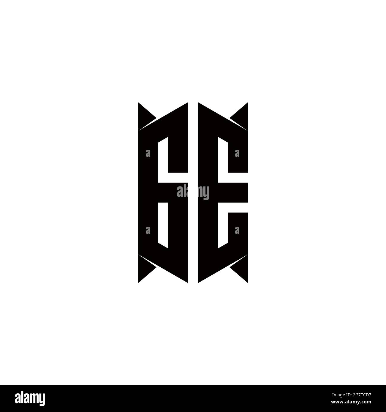 GE Logo monogram with shield shape designs template vector icon modern Stock Vector