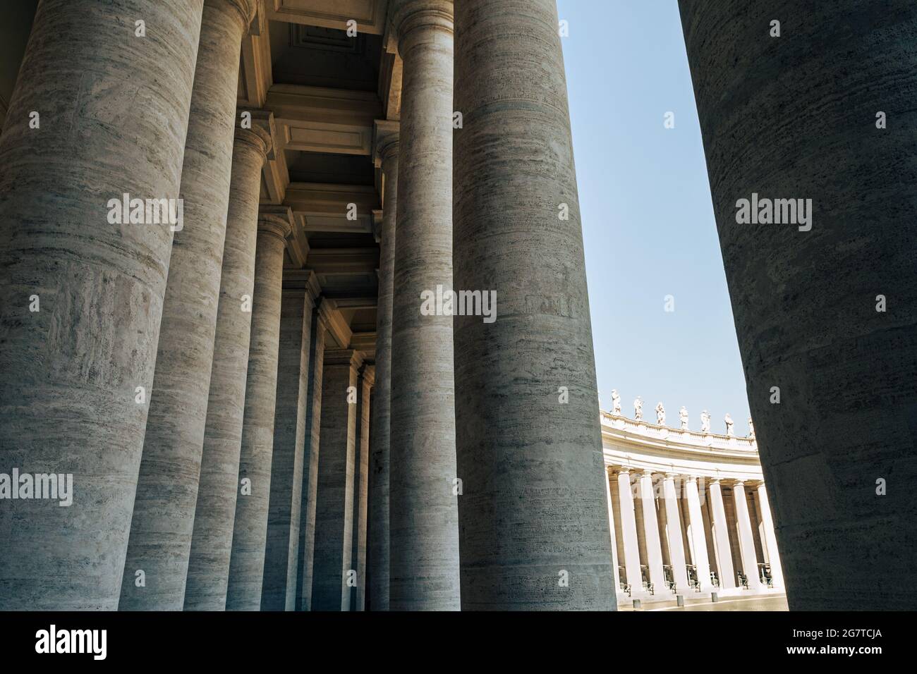 Columns at St Peter's Basilica in Vatican city Stock Photo - Alamy