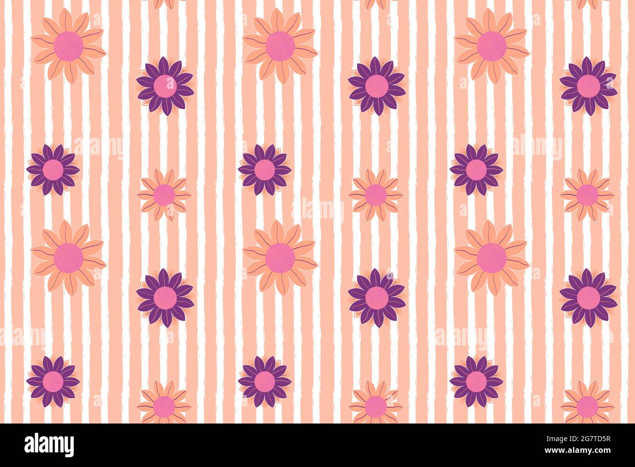 Tender sunflower seamless pattern in romantic mood Stock Vector