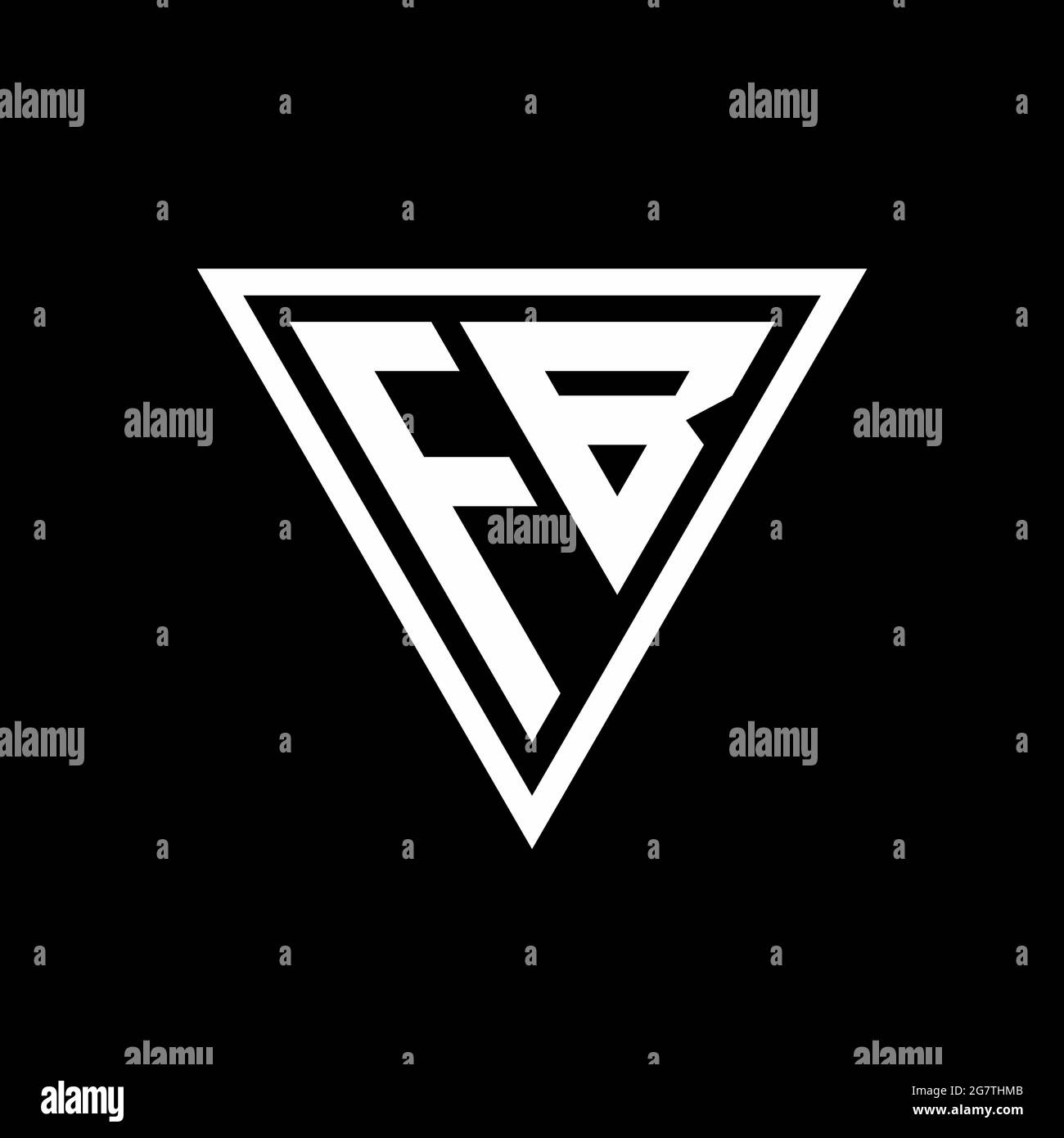 FB Logo monogram with tirangle shape isolated on black background ...
