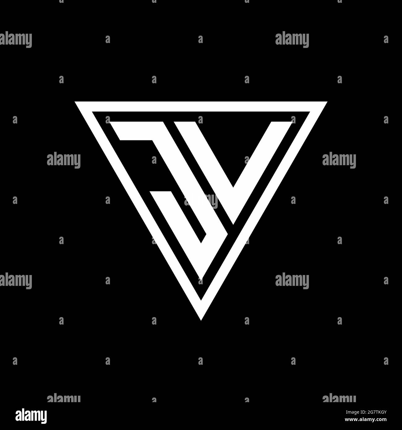 JV Logo monogram with tirangle shape isolated on black background geometric vector icon Stock Vector