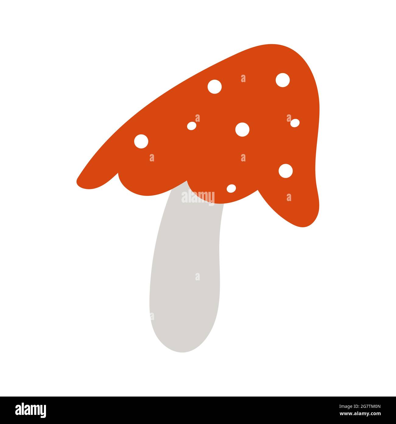Red spotted fly agaric or amanita. Hand-drawn  Stock Vector