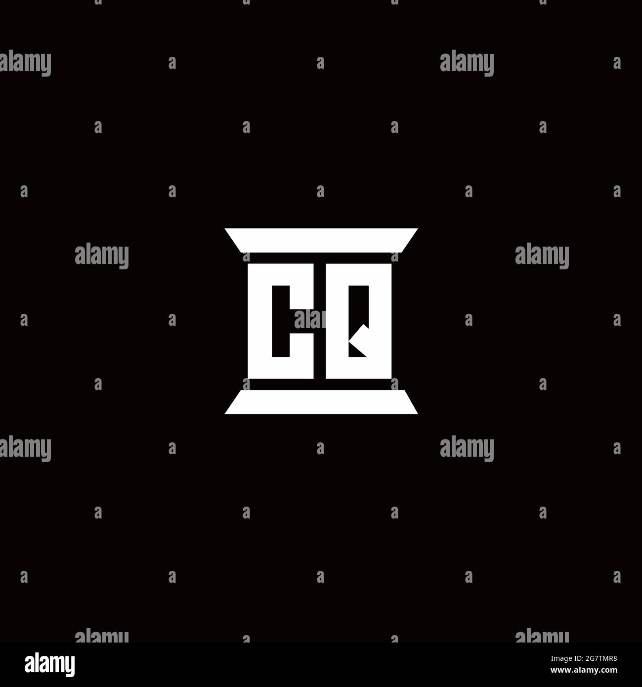 CQ logo initial letter monogram with pillar shape design template ...