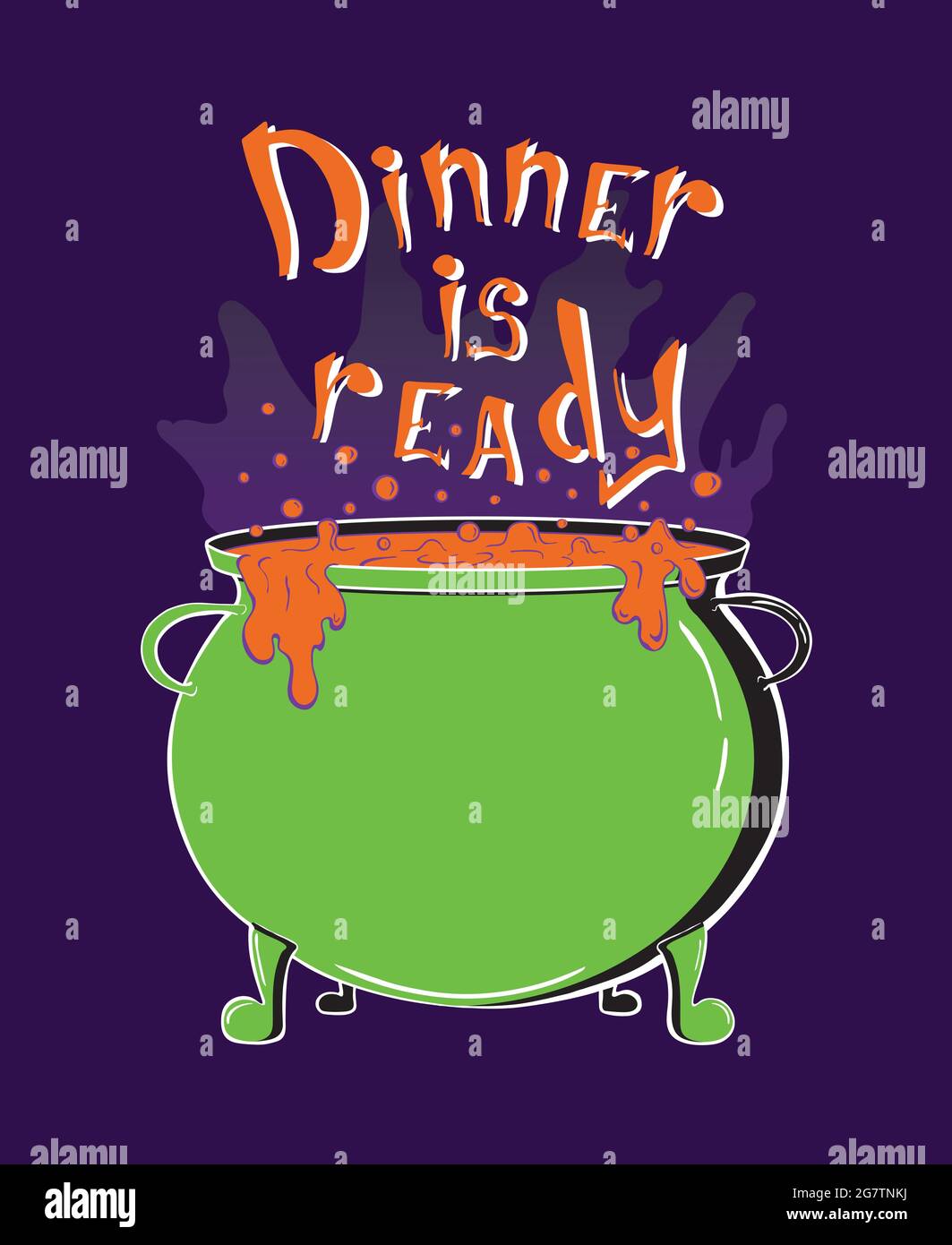 Dinner is ready sticker for halloween design Stock Vector