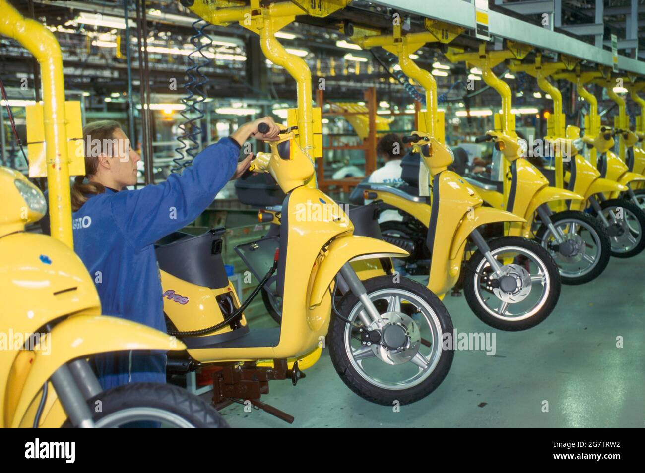 Piaggio plant in Pontedera (province of Pisa, Tuscany, Italy), production of mopeds and motorbikes Stock Photo