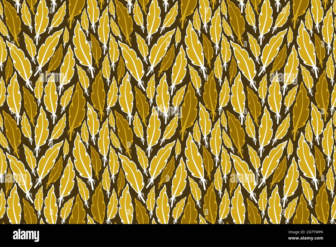 Gold and black thick feather pattern Stock Vector