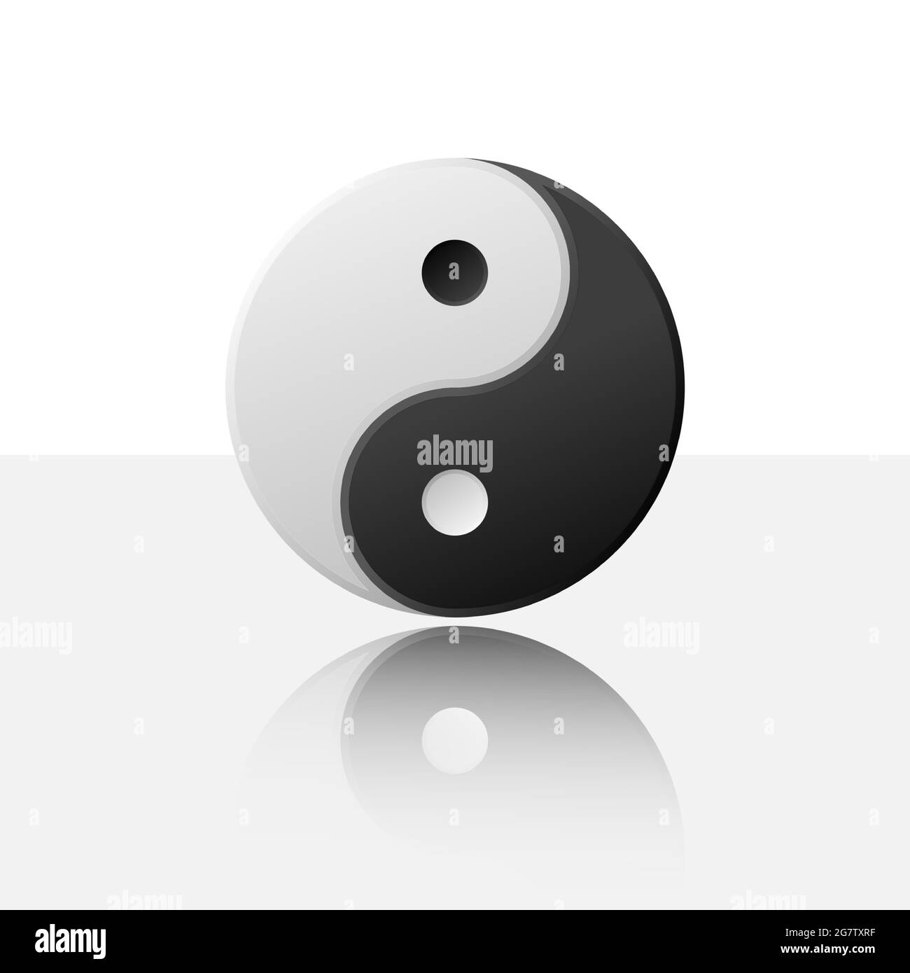 Black and white yin and yang isolated on light background. Vector ...