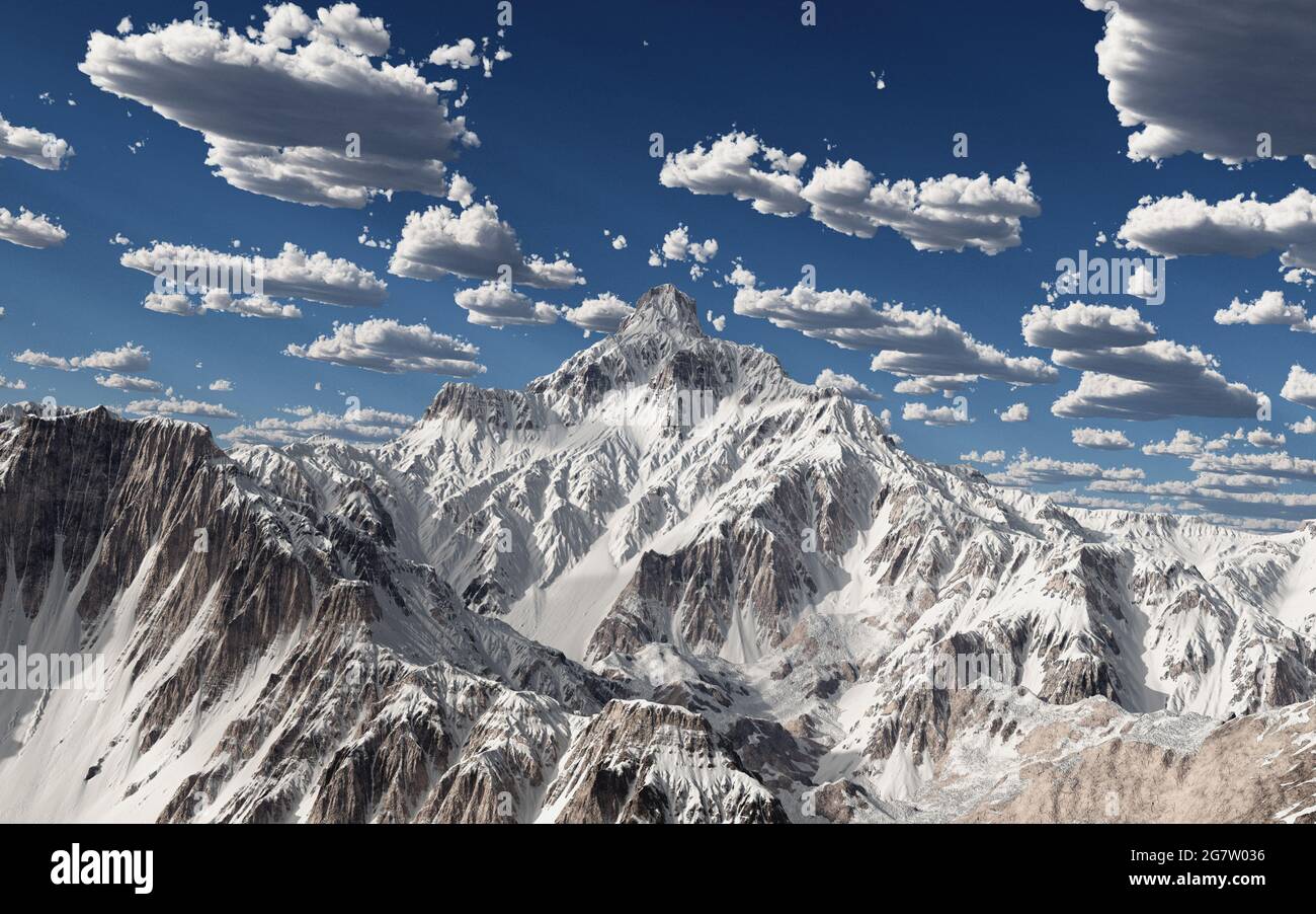 Mountain panorama with a cloudy sky Stock Photo - Alamy